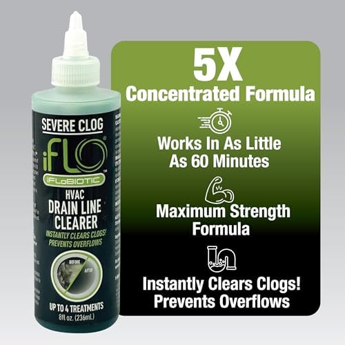 iFLO® Alivio Severe para Obstrucciones™ - Limpiador Concentrado de Línea de Drenaje A/C 5X – Solución Pesada para Sistemas HVAC, 8oz, 1 Paquete - imagen 2