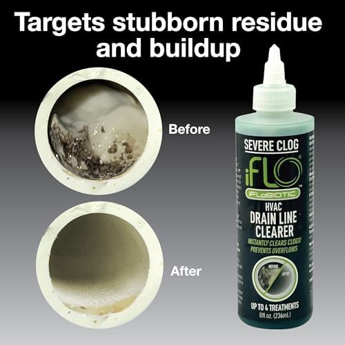 iFLO® Alivio Severe para Obstrucciones™ - Limpiador Concentrado de Línea de Drenaje A/C 5X – Solución Pesada para Sistemas HVAC, 8oz, 1 Paquete - imagen 5