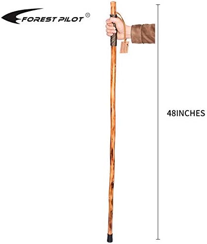 Bastón de Senderismo FOREST PILOT de Madera de Pino Natural con Cordón de Paracaídas (Color Natural, 48 Pulgadas, 1 Pieza) - imagen 3