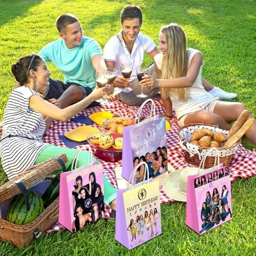 Xituodai 16 Piezas Decoraciones de Cumpleaños Bolsas de Regalo Doble Cara Tema Cantante Coloridas Bolsas de Papel con Asa para Fiesta de Cumpleaños - imagen 6