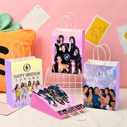Xituodai 16 Piezas Decoraciones de Cumpleaños Bolsas de Regalo Doble Cara Tema Cantante Coloridas Bolsas de Papel con Asa para Fiesta de Cumpleaños - imagen 7