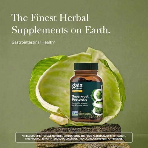 Suplemento Postbiótico Gaia Herbs de Sauerkraut - Apoyo Digestivo e Inmunológico - 60 Cápsulas Veganas Líquidas (30 Porciones) Sin Lácteos, Soja ni - imagen 2