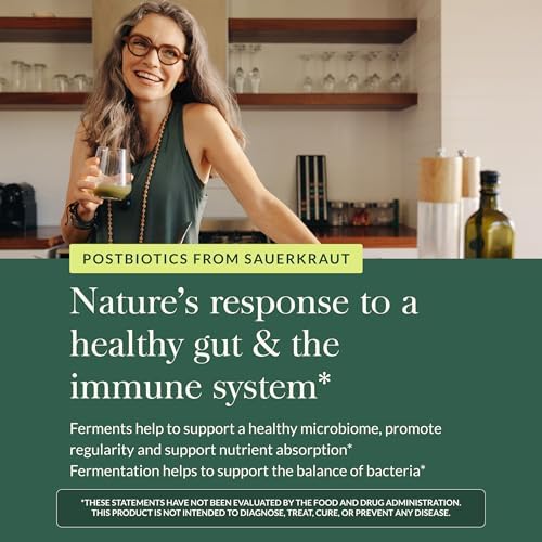 Suplemento Postbiótico Gaia Herbs de Sauerkraut - Apoyo Digestivo e Inmunológico - 60 Cápsulas Veganas Líquidas (30 Porciones) Sin Lácteos, Soja ni - imagen 5
