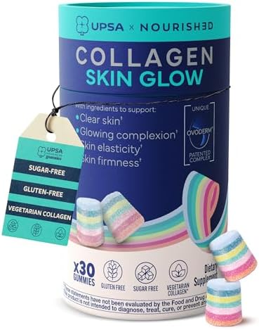 Upsa Colágeno Nutritivo Skin Glow 30 Gomas – Complejo de Membrana de Huevo Ovoderm® con Vitamina C, Niacinamida y Zinc – Piel Elástica – Sin Azúcar y - imagen 1