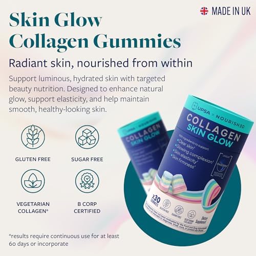 Upsa Colágeno Nutritivo Skin Glow 30 Gomas – Complejo de Membrana de Huevo Ovoderm® con Vitamina C, Niacinamida y Zinc – Piel Elástica – Sin Azúcar y - imagen 2