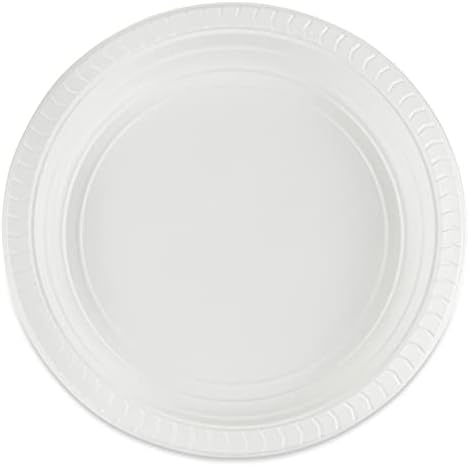 Platos Desechables de Plástico Blanco Blue Sky de 10 Pulgadas - [Paquete de 100] Apta para Microondas, Ideal para Fiestas, Bodas y Uso Diario - imagen 4
