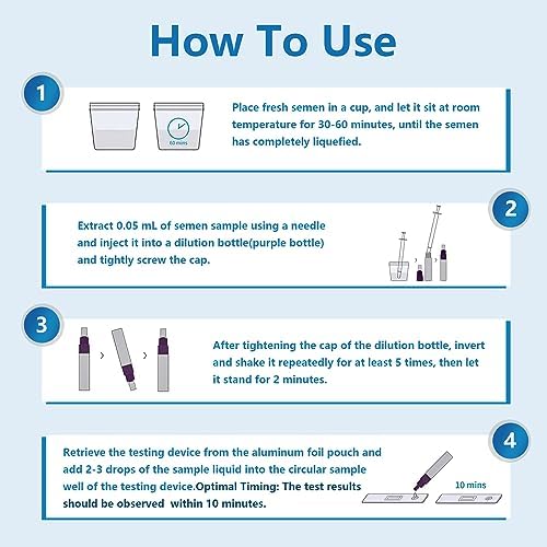 Kit de Prueba de Fertilidad en Casa para Hombres - Conveniente y Privado, Muestra de Bajo Conteo de Espermatozoides, Sistema de Pruebas de Fertilidad - imagen 4