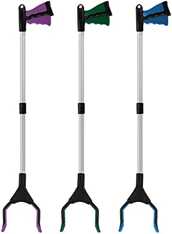 Herramienta de Alcance TOPZEA 3 Piezas para Personas Mayores, Pega Basura Plegable de 32 Pulgadas, Agarrador Largo para Recoger Basura, Ayuda de - imagen 1