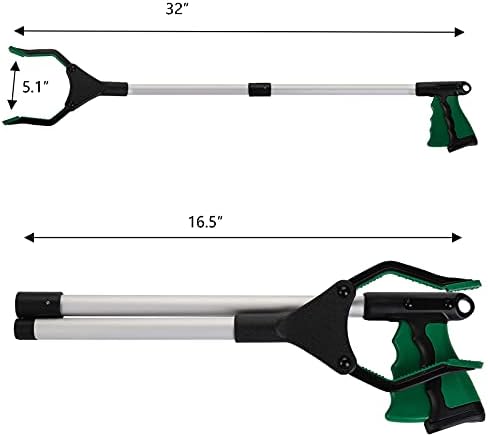 Herramienta de Alcance TOPZEA 3 Piezas para Personas Mayores, Pega Basura Plegable de 32 Pulgadas, Agarrador Largo para Recoger Basura, Ayuda de - imagen 4