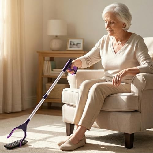 Herramienta de Alcance TOPZEA 3 Piezas para Personas Mayores, Pega Basura Plegable de 32 Pulgadas, Agarrador Largo para Recoger Basura, Ayuda de - imagen 5