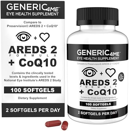 Generic4ME AREDS 2 Mini SoftGels, 100 mg CoQ10, 500 mg Vitamina C, 400 IU Vitamina E, 10 mg Luteína, 2 mg Zeaxantina, 80 mg Zinc, 2 mg Cobre - 100 - imagen 1