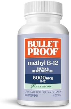 Pastillas Methyl B-12 Bulletproof Cool Spearmint, 60 piezas, Suplemento para Energía y Función Nerviosa - imagen 1