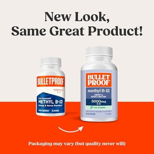 Pastillas Methyl B-12 Bulletproof Cool Spearmint, 60 piezas, Suplemento para Energía y Función Nerviosa - imagen 2