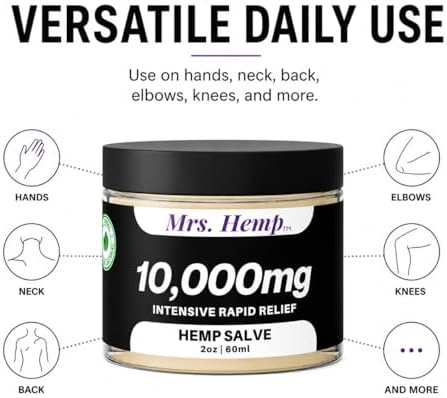 Salve de Cáñamo 10,000 MG – Ungüento Tópico de Fuerza Extra, Textura Suave y No Grasosa, Absorción Rápida, Uso Diario, 2 oz - imagen 2