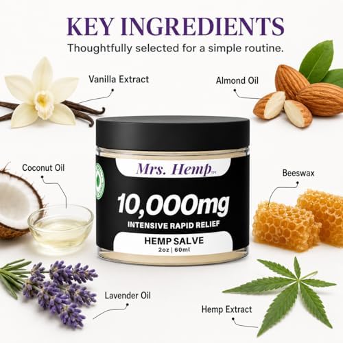 Salve de Cáñamo 10,000 MG – Ungüento Tópico de Fuerza Extra, Textura Suave y No Grasosa, Absorción Rápida, Uso Diario, 2 oz - imagen 4