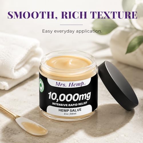 Salve de Cáñamo 10,000 MG – Ungüento Tópico de Fuerza Extra, Textura Suave y No Grasosa, Absorción Rápida, Uso Diario, 2 oz - imagen 7