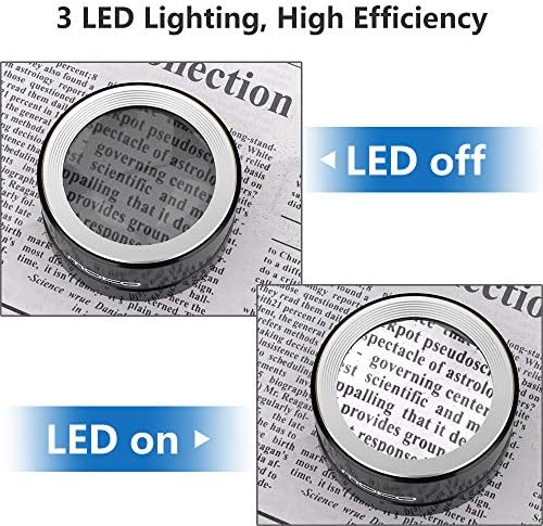 Lupa de Escritorio MoKo con Luz LED y 5X de Aumento, Área de Visión Amplia para Lectura, Inspección y Monedas - Incluye Funda de Transporte - imagen 6