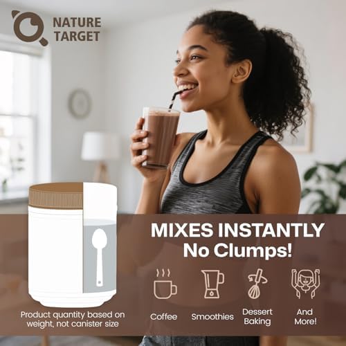 NATURE TARGET Colágeno Multi Péptidos de Chocolate – Polvo de Colágeno para Mujeres con Vitamina C y Creatina, Apoya Piel, Cabello, Uñas y - imagen 8