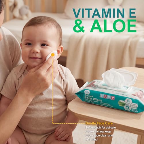 Toallitas Húmedas para Bebé MED PRIDE, Paquete de 12 (80 Toallitas Cada Uno), Aloe y Vitamina E, Sin Alcohol, Sin Parabenos, Suaves y Resistentes con - imagen 8