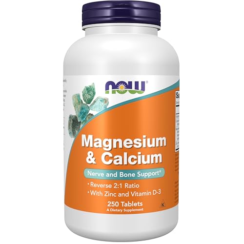 Suplementos NOW Foods, Magnesio y Calcio con Zinc y Vitamina D-3, Soporte para Nervios y Huesos, 250 Tabletas - imagen 5
