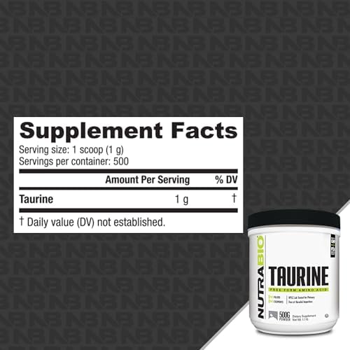NutraBio Taurina en Polvo 500g | Suplemento de Aminoácido L-Taurina Pura | Apoya la Salud Celular, Energía y Bienestar | No GMO, Grado USP - imagen 2