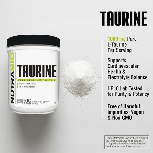 NutraBio Taurina en Polvo 500g | Suplemento de Aminoácido L-Taurina Pura | Apoya la Salud Celular, Energía y Bienestar | No GMO, Grado USP - imagen 7