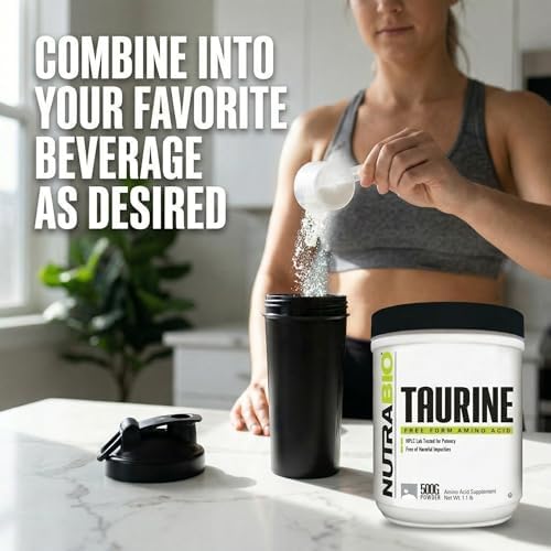 NutraBio Taurina en Polvo 500g | Suplemento de Aminoácido L-Taurina Pura | Apoya la Salud Celular, Energía y Bienestar | No GMO, Grado USP - imagen 8