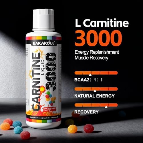 Suplemento Líquido de L-Carnitina 3000 mg con BCAA, Aumenta Energía y Soporte Muscular, Fórmula Eficiente con Acetil, Sabor Gummy Ácido - imagen 7