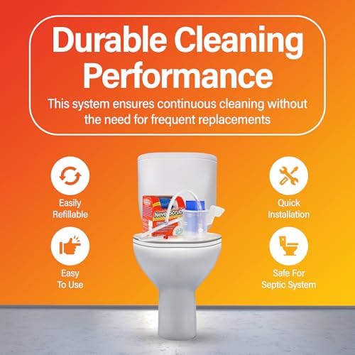 Sistema de inodoro autolimpiante NeverScrub! - Limpiador automático de taza de inodoro con cartucho inicial, dura hasta 3 meses - Limpiador - imagen 3