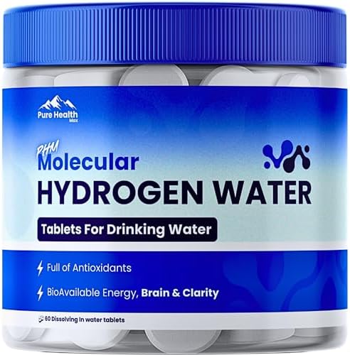 Tabletas de Agua Hidrogenada PHM para Beber - H2 Molecular Tabs | Suplemento de Magnesio y Electrolitos para Hidratación, Energía y Envejecimiento - imagen 1