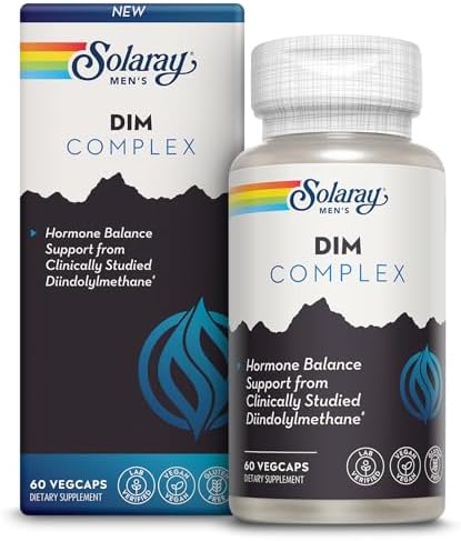 Suplemento DIM para Hombres SOLARAY - DIM 200mg para el Equilibrio Hormonal - Con Zinc y Quercetina - Vegano, Sin Gluten, 30 Porciones, 60 VegCaps - imagen 1