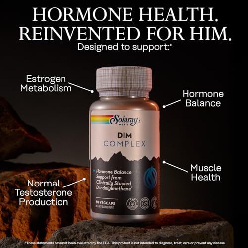 Suplemento DIM para Hombres SOLARAY - DIM 200mg para el Equilibrio Hormonal - Con Zinc y Quercetina - Vegano, Sin Gluten, 30 Porciones, 60 VegCaps - imagen 3