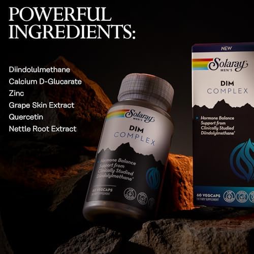 Suplemento DIM para Hombres SOLARAY - DIM 200mg para el Equilibrio Hormonal - Con Zinc y Quercetina - Vegano, Sin Gluten, 30 Porciones, 60 VegCaps - imagen 4