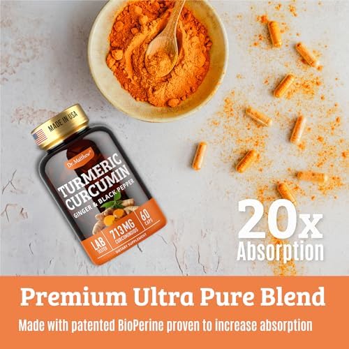 Cápsulas de Cúrcuma y Jengibre con Pimienta Negra, 1000mg, Alta Potencia 15X, Suplemento para Articulaciones, 60 Píldoras - imagen 5
