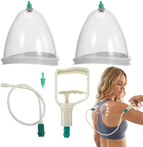 Set de Ventosas de Vacío Ciieeo con Bomba Manual para Masaje, Elevación de Senos y Glúteos, Accesorios para Terapeutas de Masaje, Color Blanco - imagen 1
