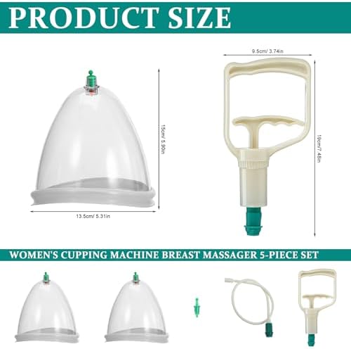 Set de Ventosas de Vacío Ciieeo con Bomba Manual para Masaje, Elevación de Senos y Glúteos, Accesorios para Terapeutas de Masaje, Color Blanco - imagen 3