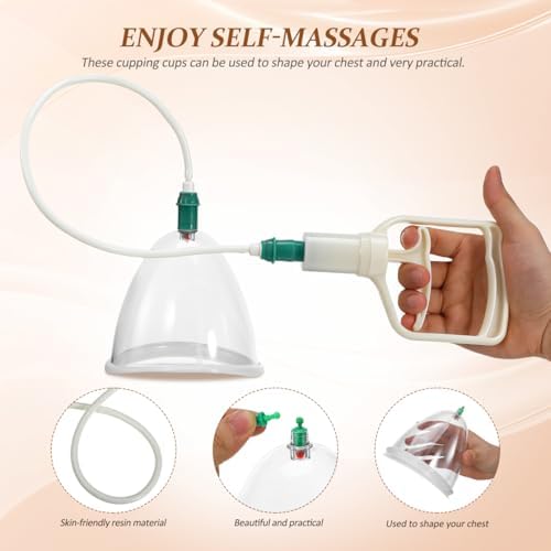 Set de Ventosas de Vacío Ciieeo con Bomba Manual para Masaje, Elevación de Senos y Glúteos, Accesorios para Terapeutas de Masaje, Color Blanco - imagen 4