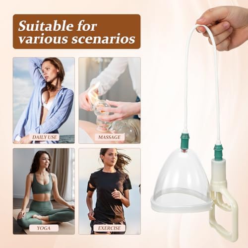 Set de Ventosas de Vacío Ciieeo con Bomba Manual para Masaje, Elevación de Senos y Glúteos, Accesorios para Terapeutas de Masaje, Color Blanco - imagen 8