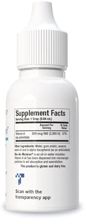 Biotics Research Bio Ae Mulsion IU - Vitamina A Emulsionada para Mejor Absorción, Respuesta Inmunológica y Salud Visual, 1 Onza Líquida - imagen 2