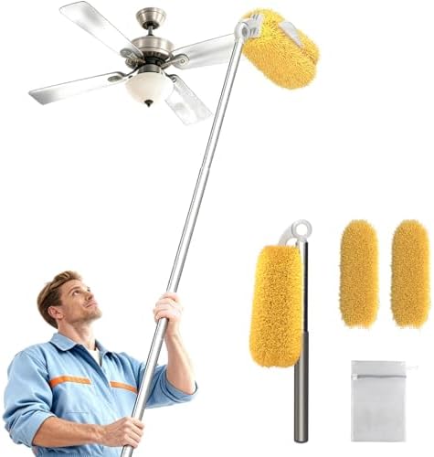 Kit de Limpiadores EHOMGUI con Mango Largo y 2 Cabezas Reemplazables, Duster Lavable con Bolsa de Malla, Herramienta Extensible para Casa y Oficina - imagen 1