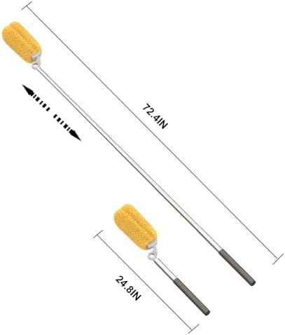 Kit de Limpiadores EHOMGUI con Mango Largo y 2 Cabezas Reemplazables, Duster Lavable con Bolsa de Malla, Herramienta Extensible para Casa y Oficina - imagen 2