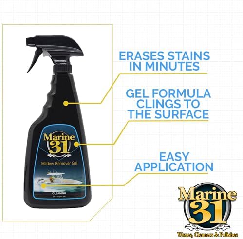 Gel Removedor de Manchas de Moho Marine 31 | Fórmula Espesa para Barcos, Hogar y Patio | Elimina Manchas de Baños y Duchas | Limpiador Efectivo | - imagen 2