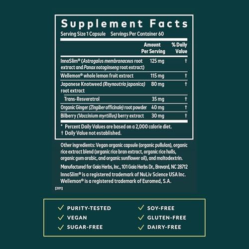 Gaia Herbs Activador Metabólico - Soporte para la Vía AMPK con Ingredientes Clínicamente Investigados - 60 Cápsulas Veganas (60 Porciones) - imagen 3