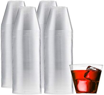 Tazas de Plástico Transparentes Munfix de 9 Oz, 200 Piezas, Vasos Desechables Elegantes para Bodas y Fiestas, Reciclables y Sin BPA - imagen 1