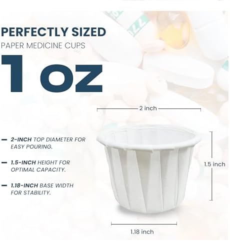 Vasos de Papel Desechables EXITOGLOBAL de 1 oz, 1500 piezas, Tazas para Medicamentos, Vasos para Salsas y Pastillas - imagen 2