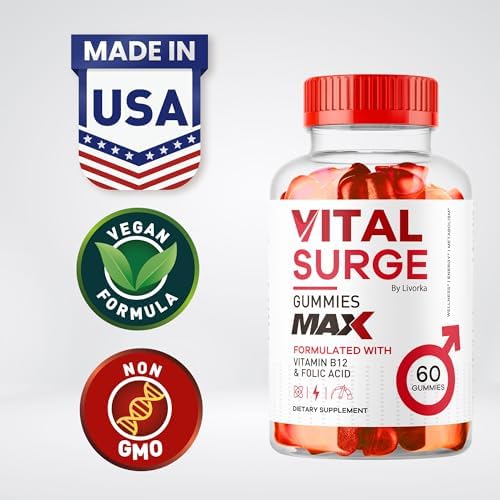 Vital Surge - Gomitas Vital Surge para Hombres, Suplemento Vital Vita Surge Max 1050 MG, Fórmula Avanzada (60 Gomitas) - imagen 2