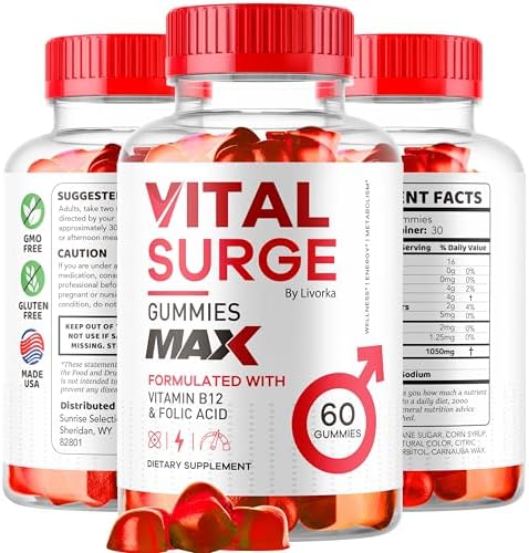 Vital Surge - Gomitas Vital Surge para Hombres, Suplemento Vital Vita Surge Max 1050 MG, Fórmula Avanzada (60 Gomitas) - imagen 5