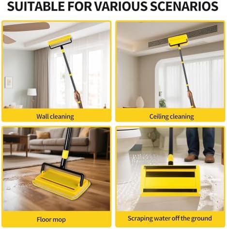 Limpiador de Ventiladores de Techo Alto con Extensión de 78.7in, Herramienta de Limpieza Reutilizable con Cabezal de Chenille y Microfibra para - imagen 5