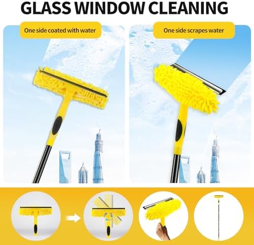 Limpiador de Ventiladores de Techo Alto con Extensión de 78.7in, Herramienta de Limpieza Reutilizable con Cabezal de Chenille y Microfibra para - imagen 6