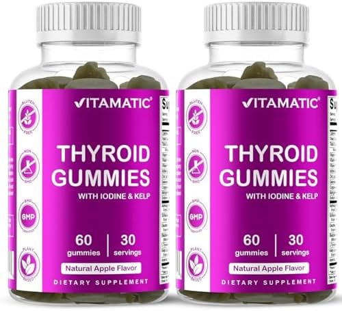 Vitamatic 2 Paquetes de Gomas Veganas para Apoyo a la Tiroides con Yodo y Kelp – 60 Unidades – Aumenta Energía y Metabolismo - imagen 1